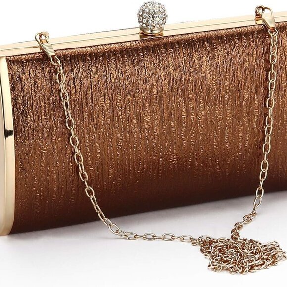 Women Evening Clutch Bag Satin Material Large Capacity Party Prom Bridal Purse